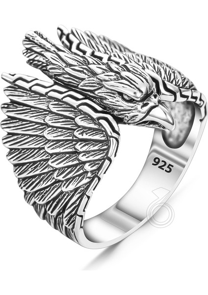 925 Ayar Gümüş 3D Kartal Tasarım Erkek Yüzük fiyatları