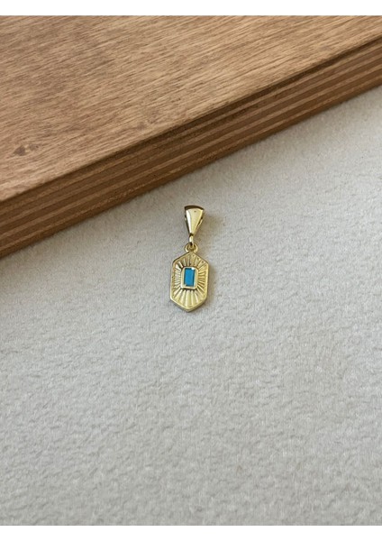 925 Ayar Gümüş Firuze Taşlı Gümüş Kolye Ucu Tasarım Kolye Ucu Gold Renk Gümüş Kolyte Ucu fiyatları
