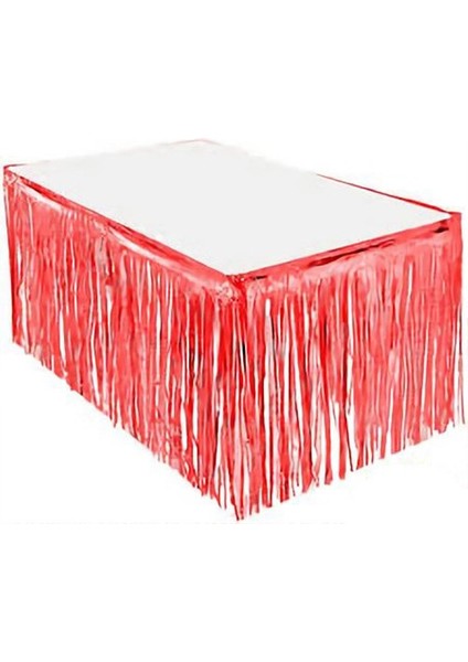 Kırmızı Masa Örtüsü, Kırmızı Masa Eteği, Gümüş Arka Fon fiyatları