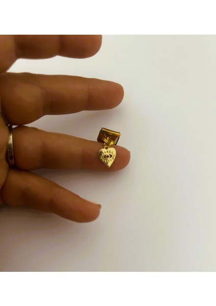 Badelis Çelik Gold Kalp Gözü Detaylı Charm modelleri