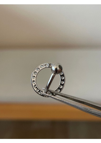 316 L Cerrahi Çelik Parlak Taşlı Halka Daire Şeklinde Göbek Piercingi fiyatları