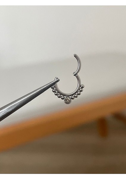 316 L Cerrahi Çelik Zirkon Taş Detaylı Halka Kıkırdak Helix Tragus Piercingi fiyatları