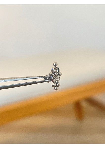 316 L Cerrahi Çeli Zirkon Taşlı Tragus Helix Kıkırdak Dudak Piercingi Conch