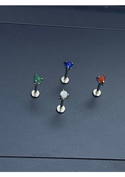 316 L Cerrahi Çelik Pençe Modeli Doğal Taşlı Kıkırdak Helix Tragus Piercingi fırsatları