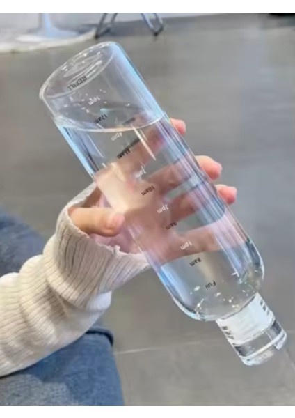 Zaman Takipli Şeffaf Su Şişesi - 500 ml Bpa Free Plastik, Hafif ve Sızdırmaz Tasarım indirimleri
