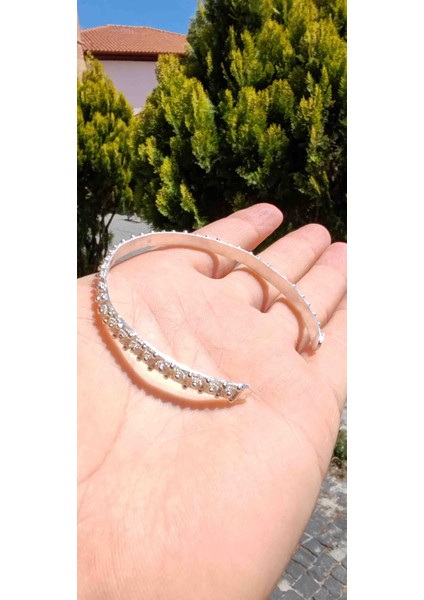Gümüş Bilezik Gül Model Telkâri Bileklik 925 Ayar