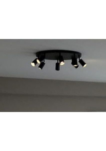 Mylights Ampllü 60 cm Siyah LED Avize Hareketli Başlıklar LED Avize Salon Avize 8li LED Avize