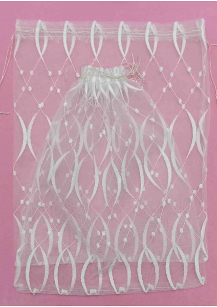 Desenli Tül Kese 35*45 cm Ebatında 3 Adettir Hediyelik Bohçalık Çeyizlik