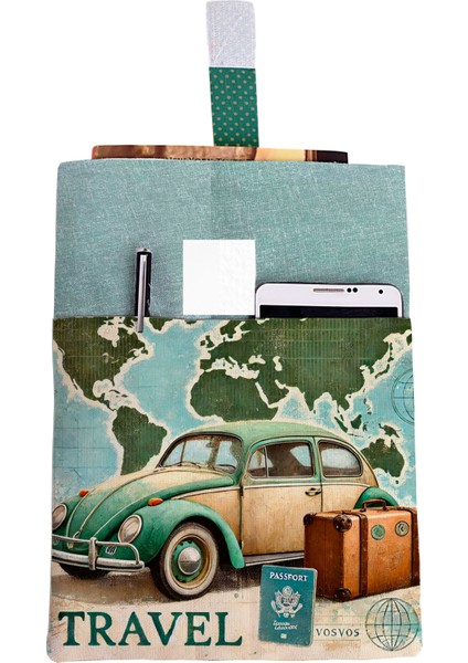 Desenli Yıkanabilir Cepli Kitap Kılıfı 20 x 25 cm Çok Amaçlı Çanta Book Cover