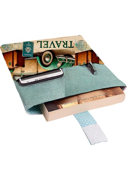Desenli Yıkanabilir Cepli Kitap Kılıfı 20 x 25 cm Çok Amaçlı Çanta Book Cover fiyatları