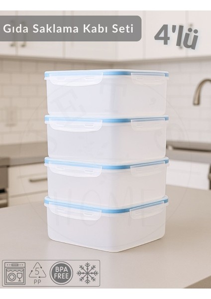 4'lü Vakumlu Saklama Kabı Seti Hava Almaz Bpa Free Kilitlenebilir gıda Erzak Kabı 2.5 L fiyatları