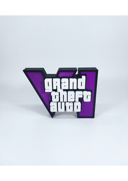 Grand Theft Auto Gta 6 3D Logo Baskı
