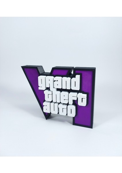 Grand Theft Auto Gta 6 3D Logo Baskı