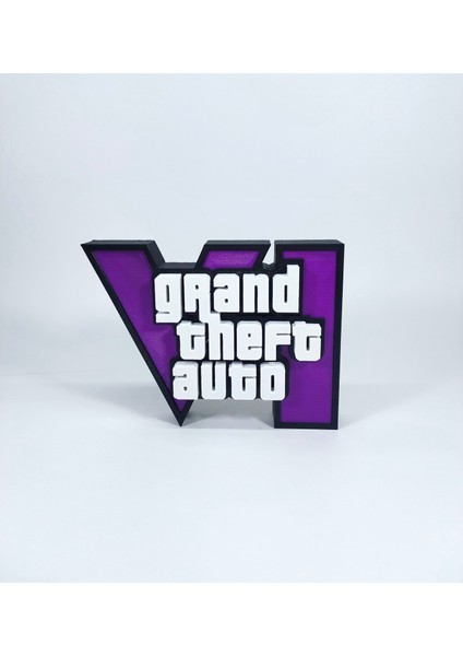 Grand Theft Auto Gta 6 3D Logo Baskı