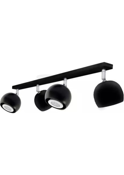 Mylights Kure Siyah Dörtlu LED Avize LED Spot Hareketli Avize Ampullu