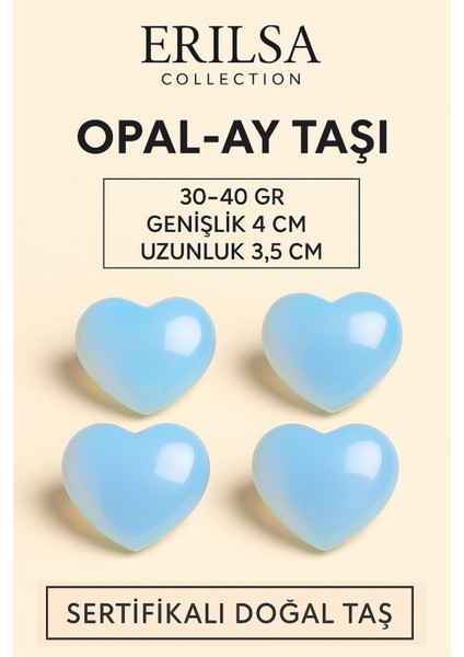 Sertifikalı Opal-Ay Taşı Kalp Masaj ve El Taşı – Duygusal Şifa ve Sezgisel Güçlendirme Kristali
