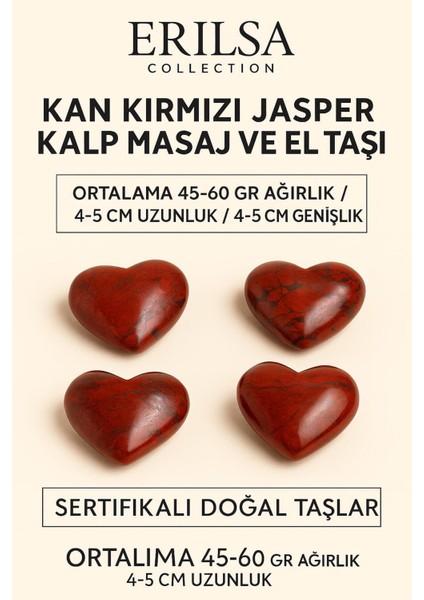 Sertifikalı Kan Kırmızı Jasper Kalp Masaj ve El Taşı – Güç, Kararlılık ve Enerji Dengeleyici Kristal