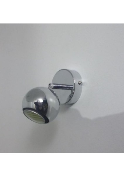 Mylights Krom Spot Tekli Kure Gun Isıgı Ampullu Hareketli Duvar Aplik Gece Lambası Okuma Lambası LED Aplik