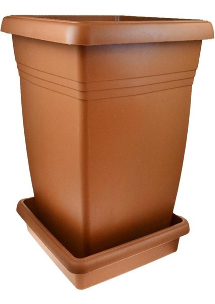 Villa Büyük Kare Saksı 110 Litre No:6 Kiremit Renk