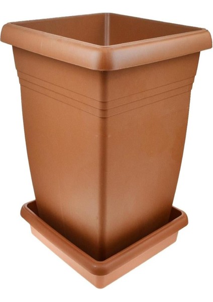 Villa Kare Saksı Takım No 5 Kiremit VK0508101