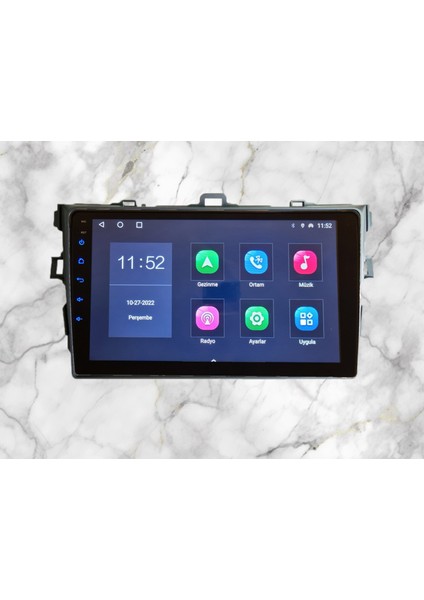 Toyota Corolla 2007 Yıl Uyumlu 9 Inç Android Multimedya Carplay+Android Auto+Navigasyon