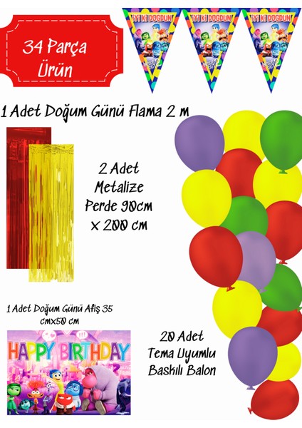 Ters Yüz Doğum Günü Parti Malzemeleri Süsleri Seti