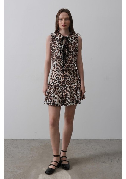 Leopar Desen Mini Etek - Leopar
