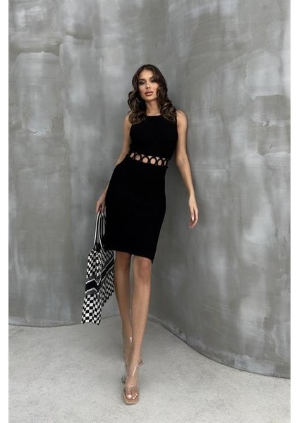 Estelya Cut Out Mini Elbise 2571-01