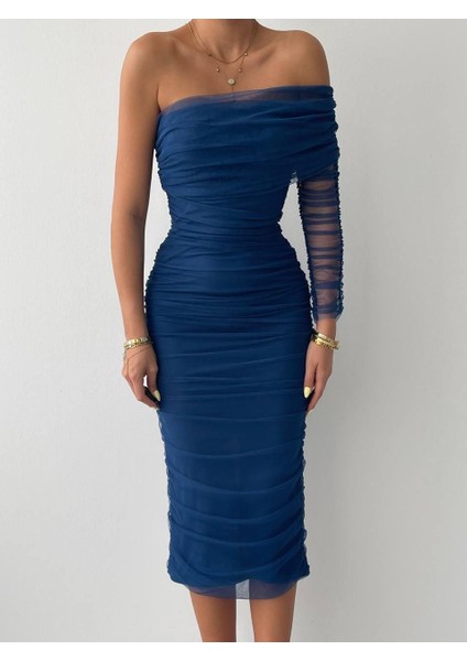 Polack Tek Omuz Tül Elbise fiyatları