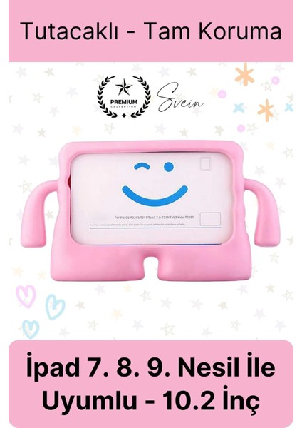 Dayanıklı Apple Ipad 7. 8. 9. Nesil 10.2 Inç Uyumlu Çocuk Için Ayaklı Tablet Kılıfı Koruyucu Silikon