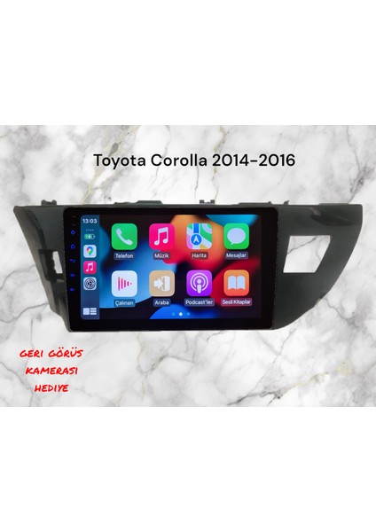 Toyota Corolla 2014-2016 Yıl Uyumlu 10,2 Inç Android Multimedya Carplay+Android Auto+Navigasyon