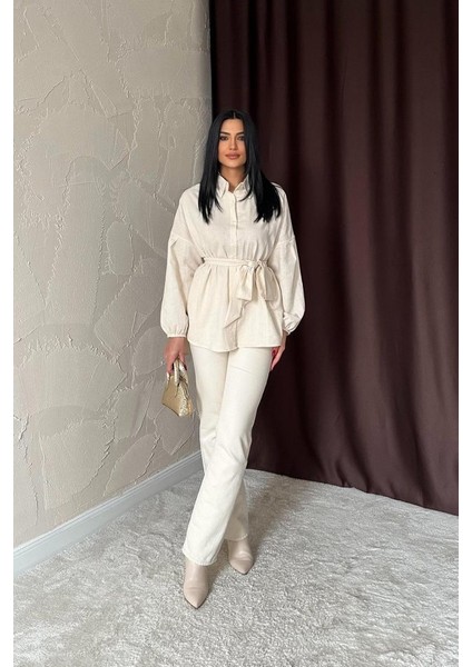 Bej Petek Jakar Kumaşlı Gömlek indirimleri