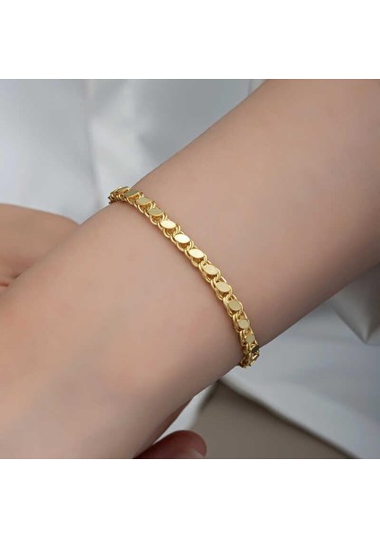 Gümüş Gold Pullu Zincir Kadın Bileklik fırsatları