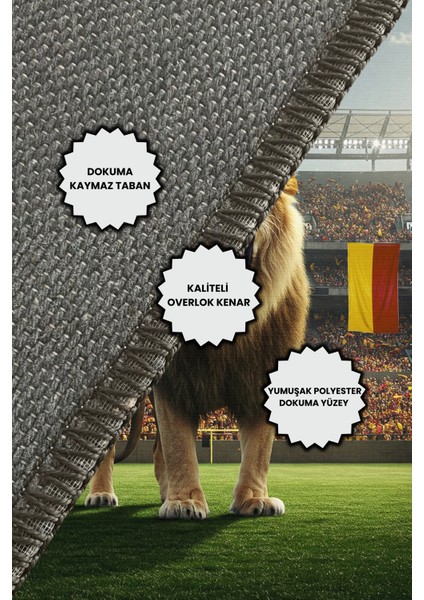 Sarı Kırmızı Taraftar Halısı Dijital Baskılı Dokuma Kaymaz Tabanlı Futbol Halısı Galatasaray Taraftar Hediyesi Halısı Ofis Halısı indirimleri