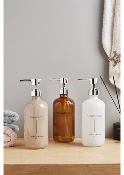 Shower Banyo Duş Seti - 3 Lü Sabunluk Şampuanlık Seti