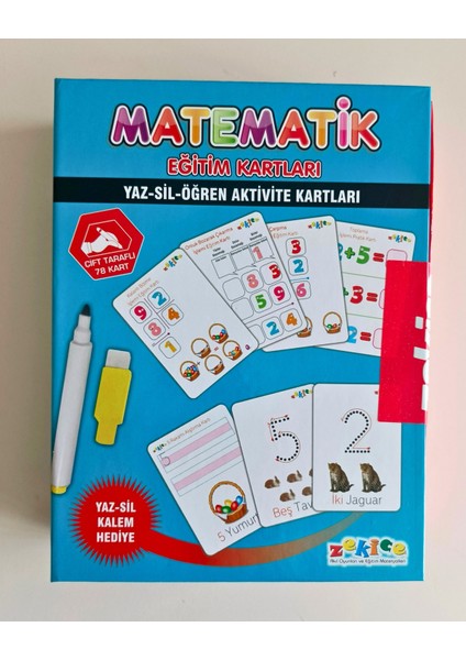 Eğitici Matematik Öğretici Yaz-Sil Kartları