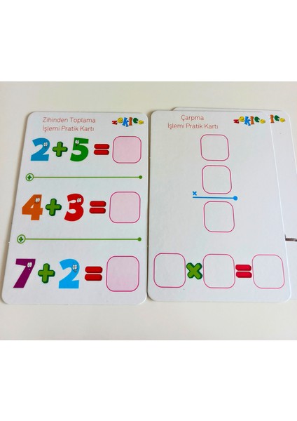 Eğitici Matematik Öğretici Yaz-Sil Kartları modelleri