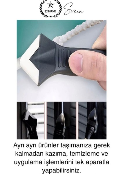 3'ü 1 Arada Fayans Derz Dolgu Silikon Kazıyıcı Sıyırıcı Uygulayıcı Aparat Mutfak Banyo Kapı Pencere modelleri