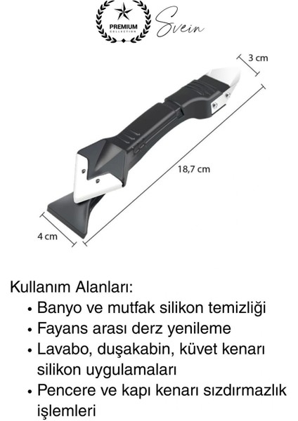 3'ü 1 Arada Fayans Derz Dolgu Silikon Kazıyıcı Sıyırıcı Uygulayıcı Aparat Mutfak Banyo Kapı Pencere indirimleri