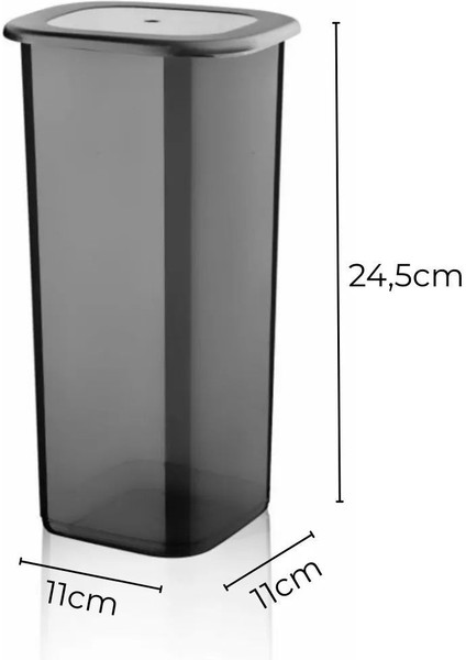 6'lı Antrasit Ekonomik Kırılmaz Saklama Kabı Seti 6x1,75 Lt.