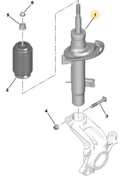 Amortisör Ön Sol Peugeot 208 2012-