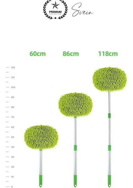 Premium Mikrofiber Araba Yıkama Fırçası Mop Paspas Temizleme Uzun Saplı Detaylı Çiziksiz Uzayabilen indirimleri