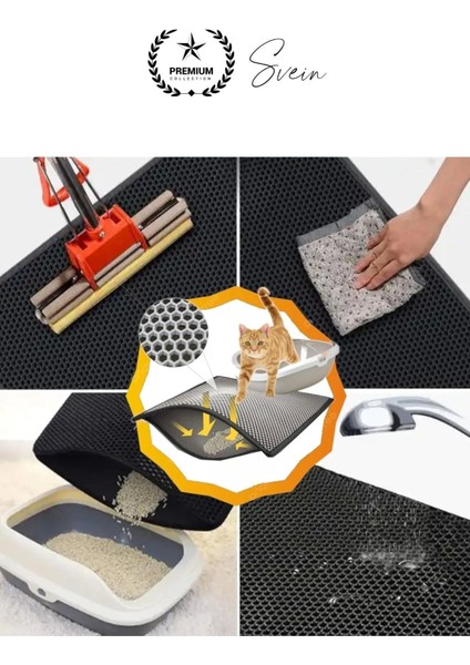 Elekli Kedi Paspası Tuvalet Önü Kumu Evcil Hayvan Sert Plastik Toz Kir Tutucu Yıkanabilir 40X60 cm indirimleri