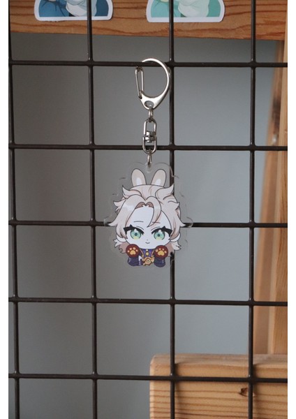 Genshin Impact Albedo Akrilik Çanta Süsü Anahtarlık