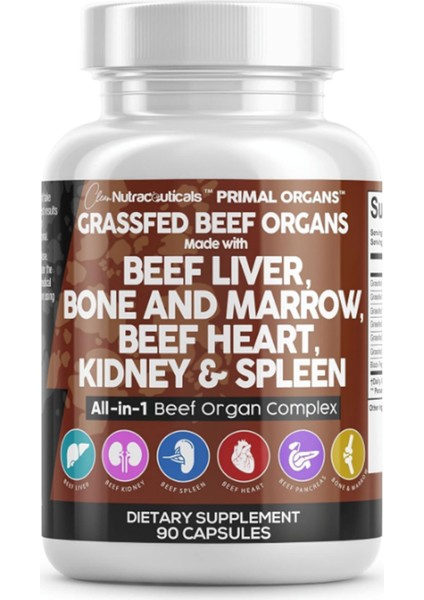 Grass Fed Beef Liver Complex 90 Capsules.abd Menşei