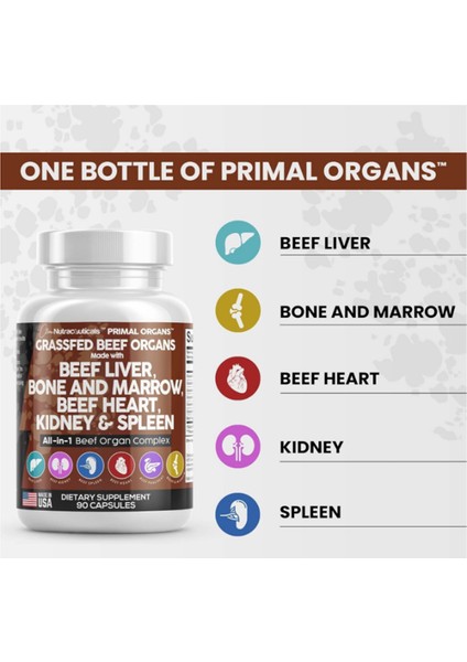 Grass Fed Beef Liver Complex 90 Capsules.abd Menşei fırsatları