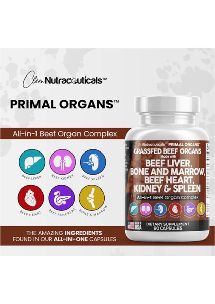 Grass Fed Beef Liver Complex 90 Capsules.abd Menşei indirimleri