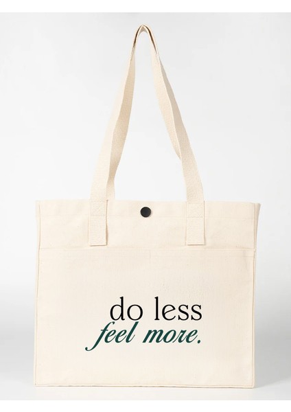 Do Less Feel More - Ön Cepli Lux Kanvas Çanta