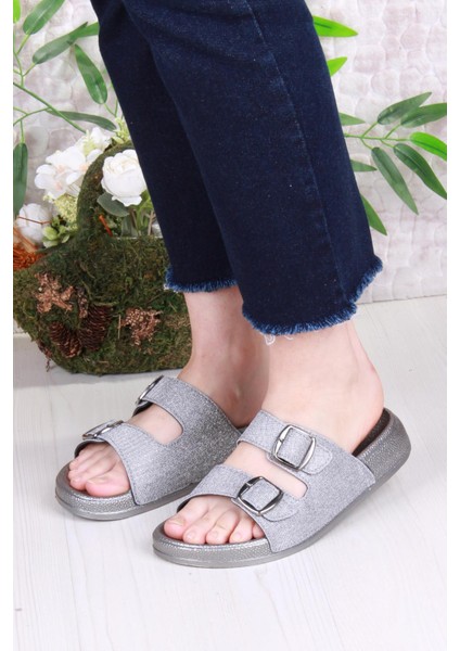 01108 Pienn Anatomik Esnek Rahat Simli Baskılı Iki Tokalı Kadın Terlik fiyatları