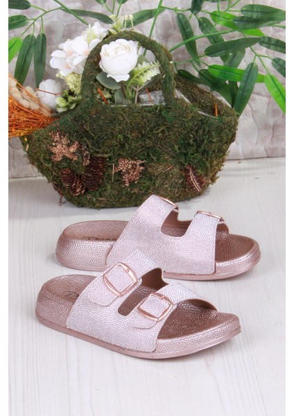 01108 Pienn Anatomik Esnek Rahat Simli Baskılı Iki Tokalı Kadın Terlik modelleri